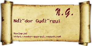 Nádor Györgyi névjegykártya